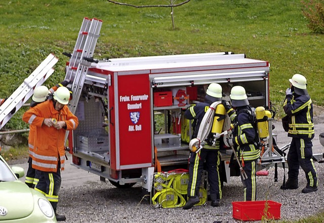 Erfolgreich zum Einsatz kam bei der He...nanhnger der Feuerwehrabteilung Boll.  | Foto: Cornelia Selz