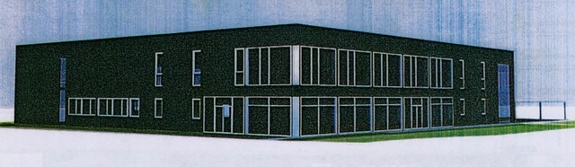 In einem ersten Vorentwurf: das geplan...rrad- und Fitnesscenter in Rtte West   | Foto: Skizze: Vision Hochrhein/Freyler Industriebau