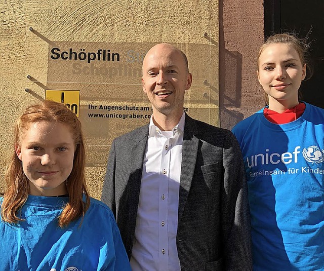 Sophie Pelz, Tim Gbel und Amina Nachtweih-Settouf   | Foto: Unicef