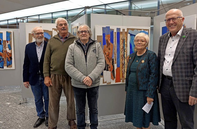 Kunst im Zeichen der Partnerstadt Fca... Billiaux und Rolf Karrer (von links)   | Foto: Roswitha Frey