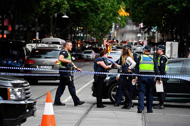 Die australische Polizei am Tatort in Melbourne  | Foto: AFP