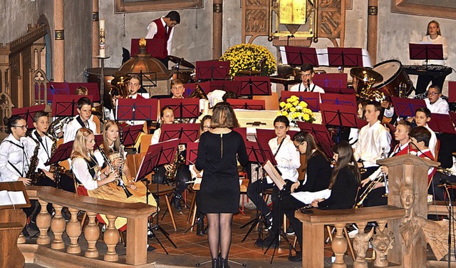 Beim Kirchenkonzert in Niederrimsingen...as Jugendorchester Rimsingen zu hren.  | Foto: Hans-Jochen Voigt
