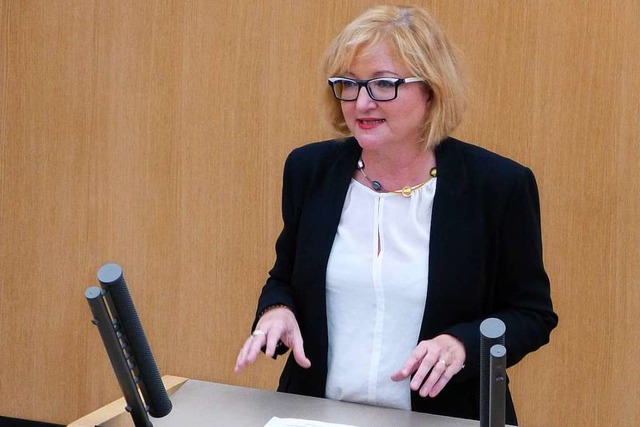 Sabine Hartmann-Mller spricht als CDU-Abgeordnete im Stuttgarter Landtag.  | Foto: privat