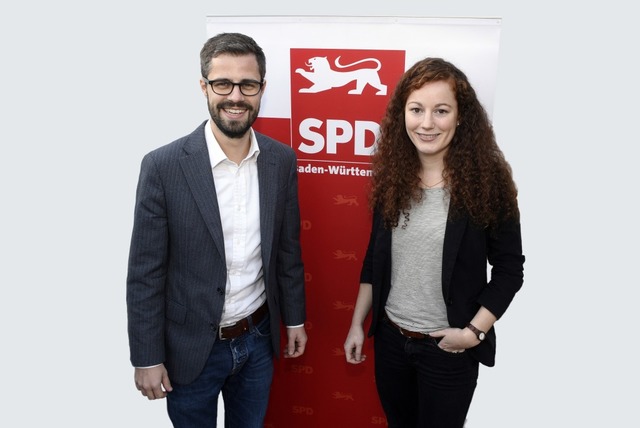 Die beiden Spitzenkandidaten der SPD f...alwahl: Julian Bender  und Julia Shne  | Foto: Thomas Kunz