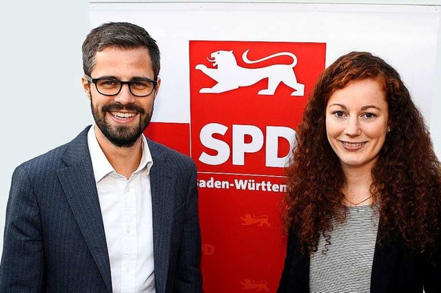 Das SPD-Spitzenduo: Julia Shne und Julien Bender  | Foto: Thomas Kunz