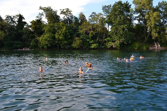 Der Andrang zum Rheinschwimmen ist so ... Rettungsschwimmern leisten zu knnen.  | Foto: Chiara Velten 
