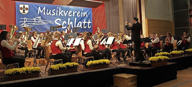 Abwechslungsreich und frhlich waren die Stcke des Musikvereins  Schlatt.  | Foto: Theresa Ogando