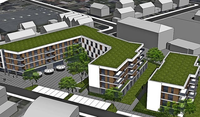 Der Entwurf fr die neue Quartiersmitte  &#8222;Auf der Haid&#8220;  | Foto: Visualisierung: Khnl + Schmidt Architekten