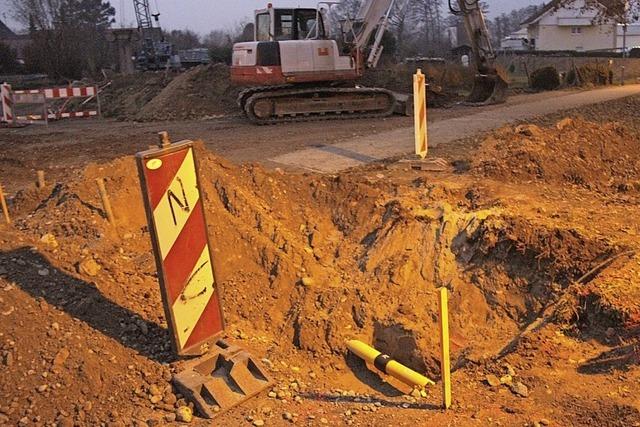 Gasleitung in Gottenheim bei Bauarbeiten gekappt