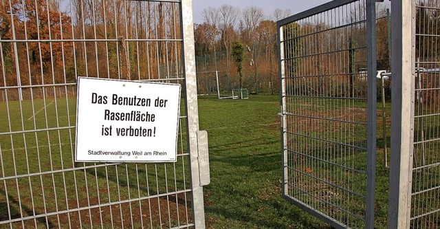 Der Trainingsplatz des FV Haltingen ist derzeit gesperrt.   | Foto: Frey