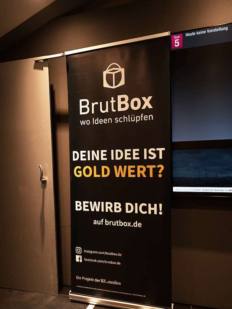 Bei fudders Clubcaf stellten Grnder aus Freiburg ihre Ideen im Cinemaxx vor.