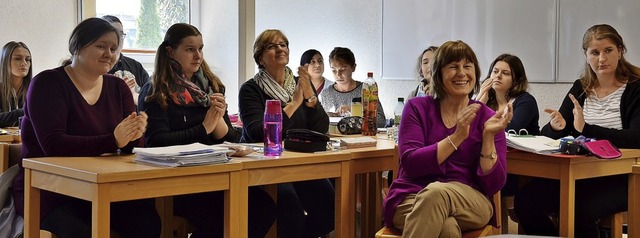 Eine rege Diskussion und viele offene ...er auch ihren Spa in der Ausbildung.   | Foto: Manfred Beathalter