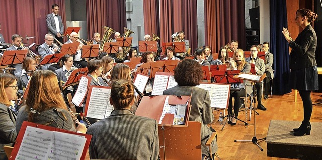 In dieser konzertanten Unterrichtsstun...Musikvereins wurde fleiig musiziert.   | Foto: Gollin