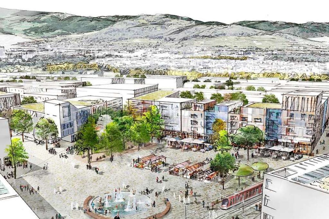 So knnte der zentrale Platz im neuen Stadtteil Dietenbach aussehen.  | Foto: K9 Architekten