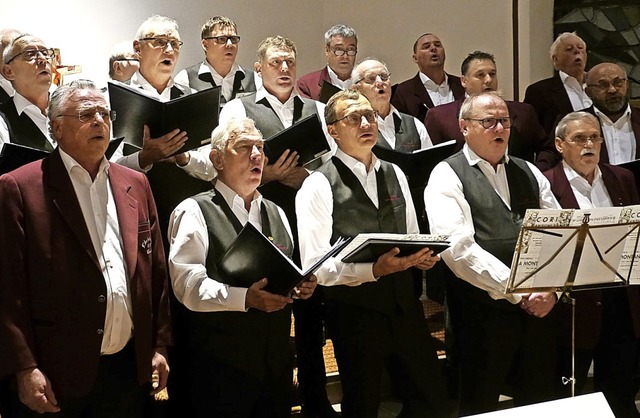 Ansteckende Freude am Singen: Die Mnn...rem Auftritt am Sonntag in der Kirche.  | Foto: Hlter-Hassler