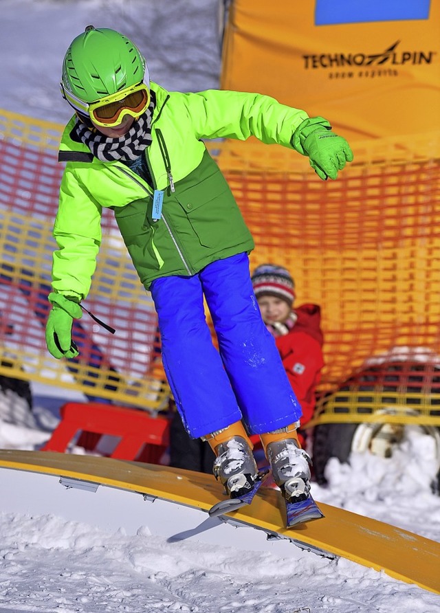 Die Funbox mit ihren Rampen verschafft...mehr Spa beim Wintersport im Schnee.   | Foto: Wolfgang Scheu