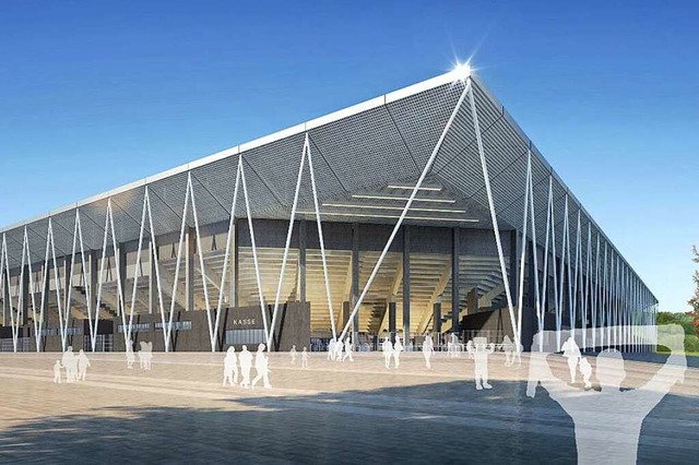 So soll es aussehen: das neue SC-Stadion am Wolfswinkel  | Foto: dpa