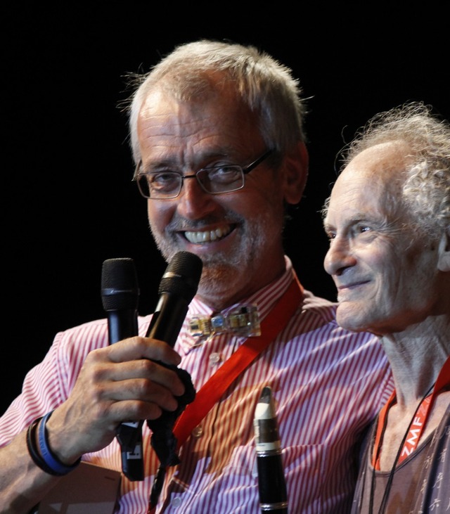 Perry Robinson (rechts) bei der ZMF-Gala 2013 mit Festivalgrnder Alex Heisler  | Foto: Wolfgang Grabherr