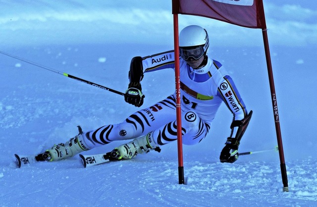 Nur einer war schneller: Nils Haser vo...urde im Riesenslalom zweimal Zweiter.   | Foto: Vetter