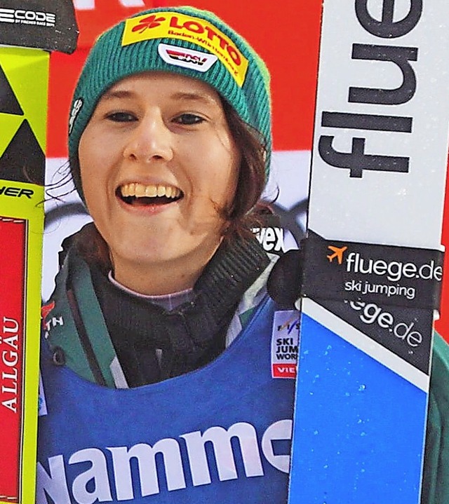 berglcklich in Lillehammer: Ramona S... als Zweite erstmals auf dem Podest.    | Foto: afp