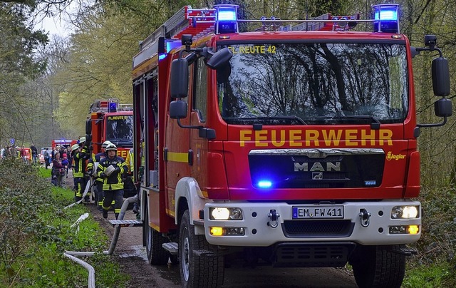 Feuerwehr Reute bei einer Waldbrandbung  | Foto: Archivfoto: Benedikt Sommer