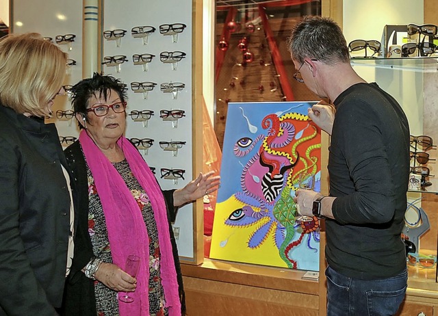 Augen und Sehen widmet Sibylle Krastel... ihre Ausstellung im Optikergeschft.   | Foto: Sandra Decoux-Kone