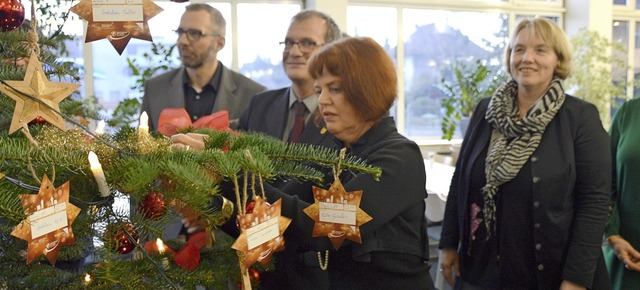 Olaf Breuer (Evonik), Oberbrgermeiste...m in der Evonik-Kantine mit  Sternen.   | Foto: Horatio Gollin