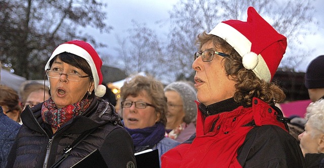 Musikdarbietung beim Nollinger Weihnachtsmarkt.   | Foto: Petra Wunderle
