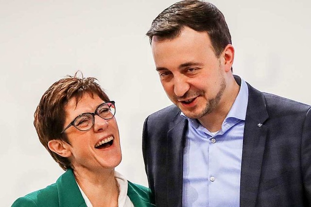 CDU-Chefin Annegret Kramp-Karrenbauer und ihr neuer Generalsekretr Paul Ziemiak  | Foto: dpa