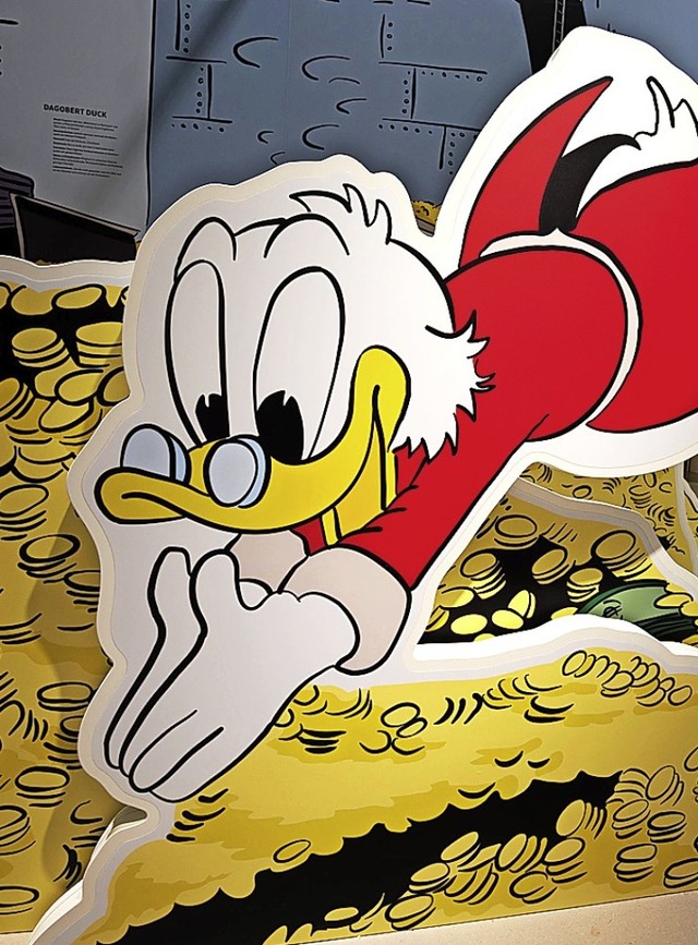 Mag Geld: Dagobert Duck (im Comicmuseum Schwarzenbach)   | Foto: dpa