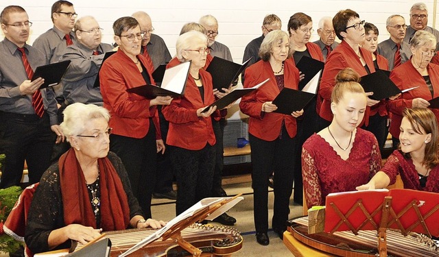 Der Gesangverein Langenau bei seinem z... Neubeginn fehlt der Sngernachwuchs.   | Foto: Steinfelder