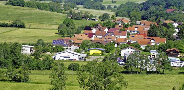 Das hlinger Gewerbegebiet &#8222;Baum... Hilpert und Kalt (vorne, Mitte) vor.   | Foto: Werner Steinhart