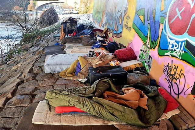 Ganzjhrig drauen: Obdachlosenschlafp... diesem Fall  in Freiburg (Symbolbild)  | Foto: Thomas Kunz