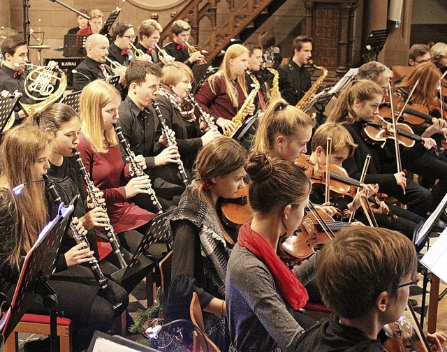 Ob an Instrumenten (untersttzt durch ...r Gymnasium Talente zur Schule gehen.   | Foto: Anja Bertsch