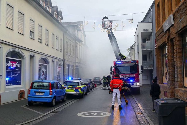 Brand in der Lahrer Innenstadt.  | Foto: Christian Kramberg