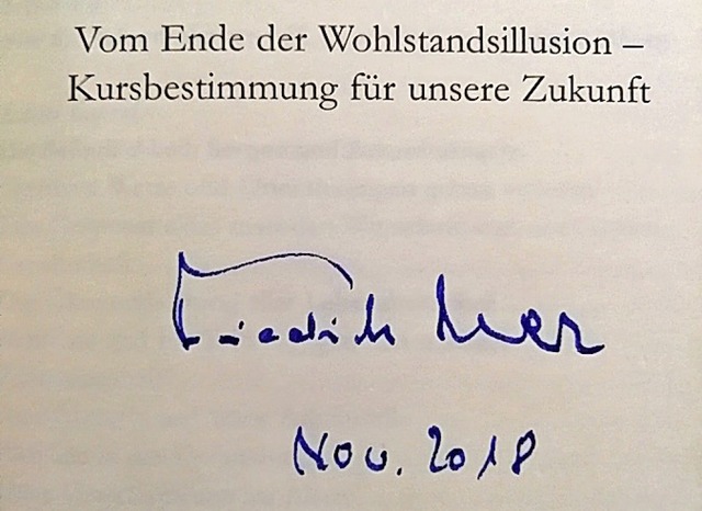 Mit Unterschrift des CDU-Politikers Merz zu ersteigern   | Foto: Gieler