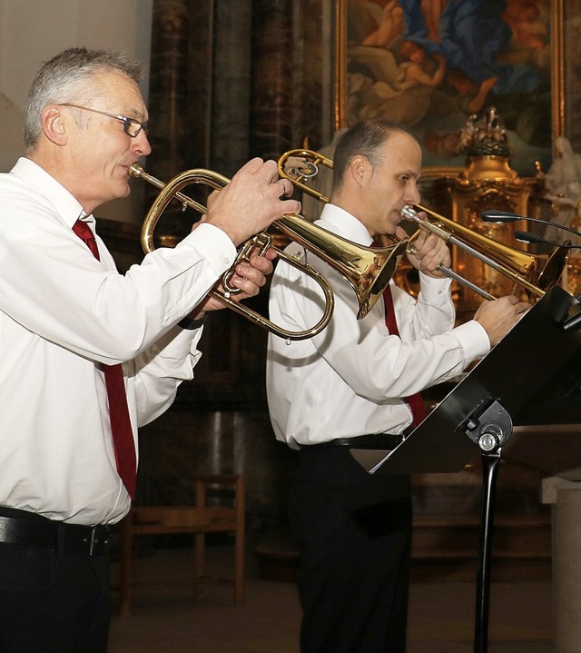 In Umkirch spielte unter anderen die B...d in Hugstetten das Saxophon-Ensemble   | Foto: Christa Rinklin