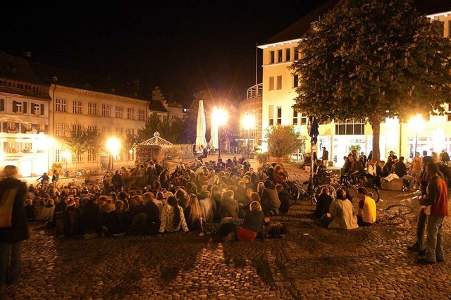 So voll ist es auf dem Augustinerplatz nur im Sommer (Archivbild)  | Foto: Thomas Kunz