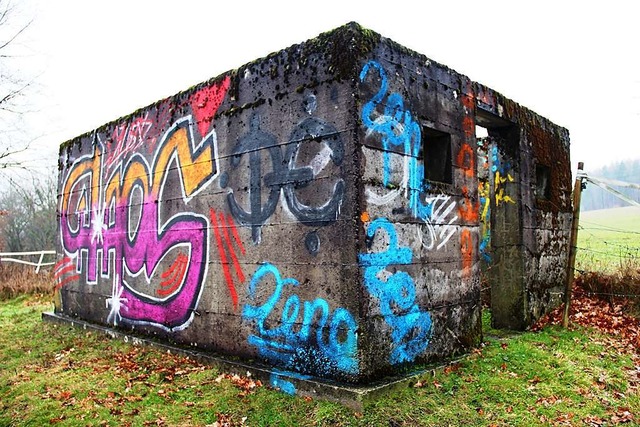 Der MG-Schartenstand auf der Anhhe ob...etonmauern stehen unter Denkmalschutz.  | Foto: Jrgen Ruber