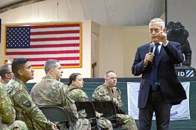 Verteidigungsminister James Mattis auf Truppenbesuch in Afghanistan  | Foto: dpa