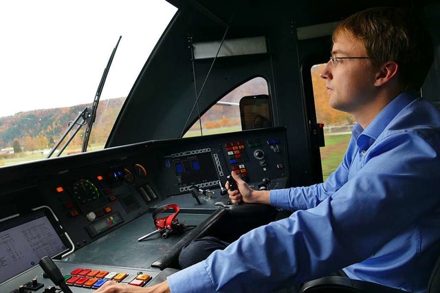 Lokfhrer Daniel Knig braucht hohe Ko...sel nach Zell in- und auswendig kennt.  | Foto: Kathrin Ganter