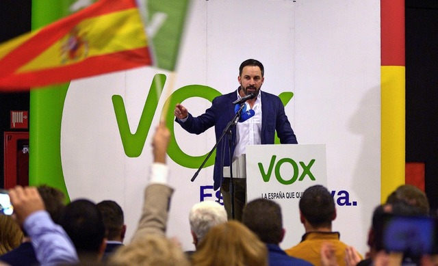 Santiago Abascal, Chef der rechten Vox...will den Regierungswechsel in Madrid.   | Foto: afp