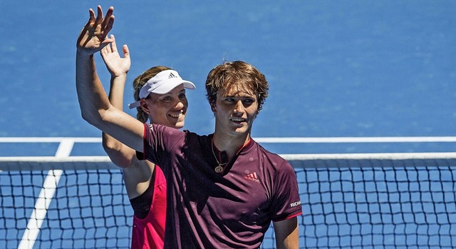 Wollen den gemeinsamen Erfolg in Perth...ue kerber (links) und Alexander Zverev  | Foto:  DPA