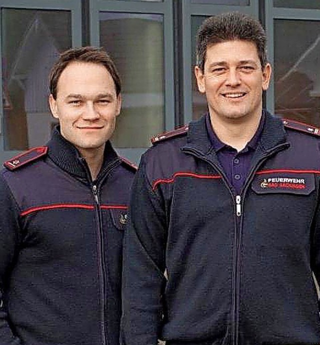 Abteilungs-Chefs: Michel Schwarzentruber und Alexander Zimmermann (von links)   | Foto: Feuerwehr