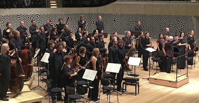 Das Kammerorchester Basel bei seinem Debt in der Elbphilharmonie Hamburg   | Foto: Marcel Falk