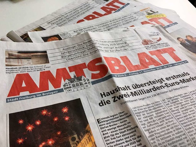 Das Amtsblatt der Stadt Freiburg ersch...i Wochen in einer Auflage von 106.000.  | Foto: Carolin Buchheim