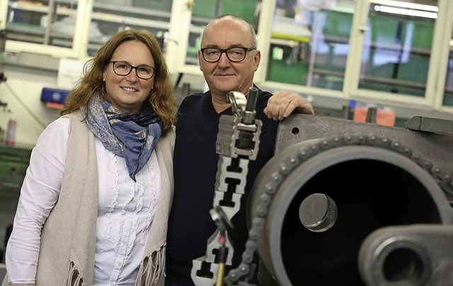 Michaela und Thomas Vinnay, Chefs bei ...dem Rohling fr eine Schnellzentrifuge  | Foto: chr. breithaupt