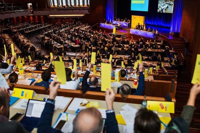Abstimmung beim FDP-Landesparteitag 2018  | Foto: dpa