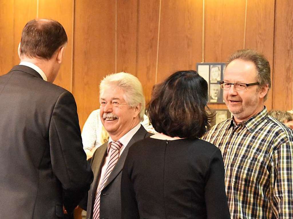 Ehrenkirchens Brgermeister Thomas Breig und seine Gattin Susanne begrten die Gste beim Neujahrsempfang.