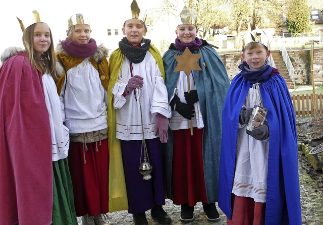 Fr peruanische Kinder waren die Stern...uch in Maulburg und Steinen unterwegs.  | Foto: David-Wenk